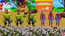 Spiderman Dinosaur Vs Hulk Gorilla Finger Family | Animals Cartoons Nursery Rhymes Compilation