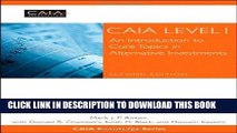 [PDF] CAIA Level I: An Introduction to Core Topics in Alternative Investments Full Online