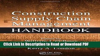 PDF Construction Supply Chain Management Handbook Ebook Online