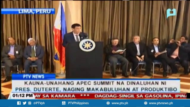 Kauna-unanhang APEC Summit na dinaluhan ni Pres. Duterte, naging makabuluhan at produktibo