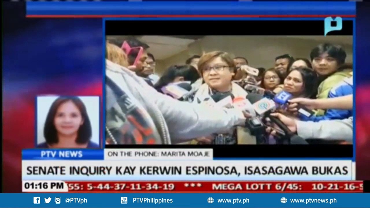 Senate inquiry kay Kerwin Espinosa, isasagawa bukas