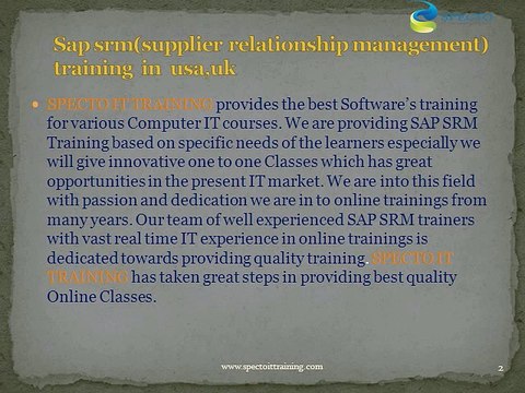 sap srm online training | SAP SRM TRAINING CLASSES