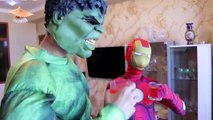 Spiderman vs Joker vs Frozen Elsa- IRONMAN & Hulk Turn Into Dolls! w/ Joker Girl & Candy!