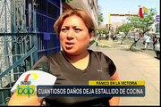 La Victoria: estallido de cocina deja un herido y cuantiosos daños