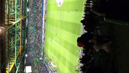 greeted with applause by fans in stadium