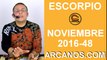 ESCORPIO HOROSCOPO SEMANAL 20 al 26 de NOVIEMBRE 2016-Amor Solteros Parejas Dinero-ARCANOS.COM