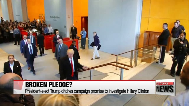 President-elect Trump ditches campaign promise to investigate Hillary Clinton