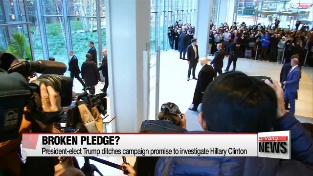 President-elect Trump ditches campaign promise to investigate Hillary Clinton