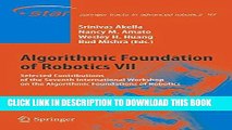 [READ] Ebook Algorithmic Foundation of Robotics VII: Selected Contributions of the Seventh