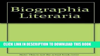 Ebook Biographia Literaria Free Read