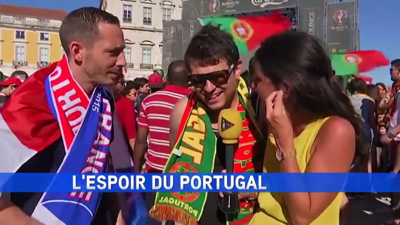 Un supporter portugais fait une quenelle à iTélé.