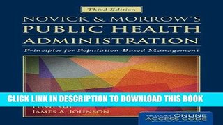 Best Seller Novick     Morrow s Public Health Administration: Principles for Population-Based