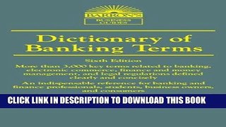 [FREE] Download Dictionary of Banking Terms (Barron s Dictionary of Banking Terms) PDF Online