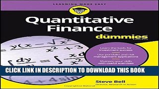 [FREE] Ebook Quantitative Finance For Dummies PDF EPUB