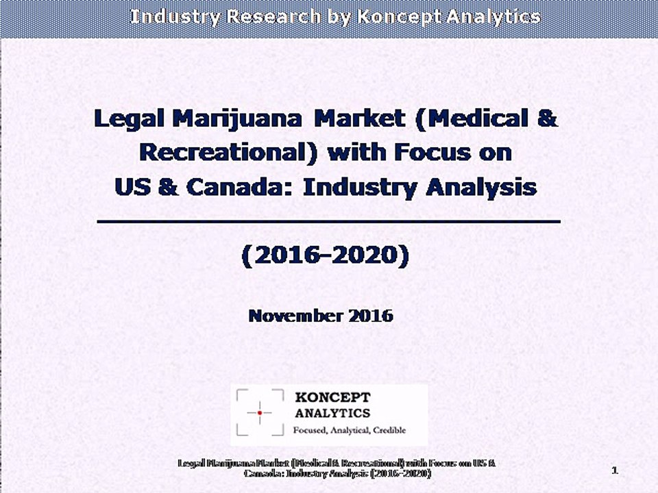 Legal Marijuana Market (Medical & Recreational) with Focus on US & Canada: Industry Analysis (2016-2020)