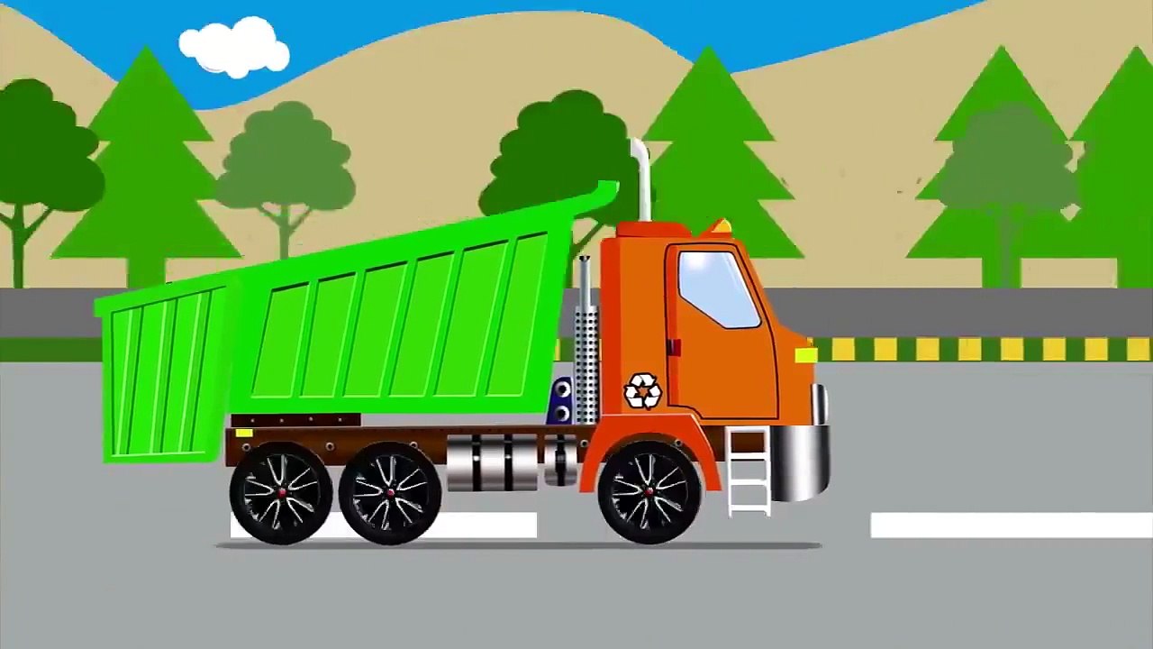 Garbage Truck Shapes Street Vehicle Construction vehicles Kids Educational Video