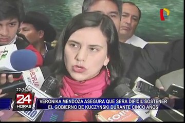 Mendoza asegura que será difícil sostener el gobierno de PPK durante cinco años