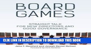 [PDF] Board Games: Straight Talk for New Directors and Good Governance Popular Collection