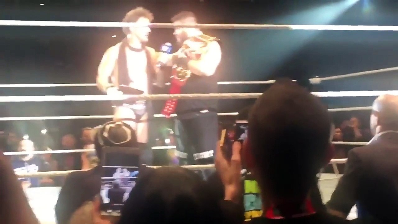 'Seth Rollins' Crashes birthday Gift On Chris Jericho & Kevin Owens - WWE Live Berlin 22/11/2016 HD