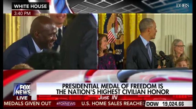 Obama fait pleurer Michael Jordan lors d'un hommage vibrant