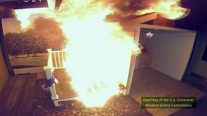 Furious flames caused by frozen turkeys and fryers