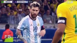 Marcelo strange free kick wall vs Messi - funny football