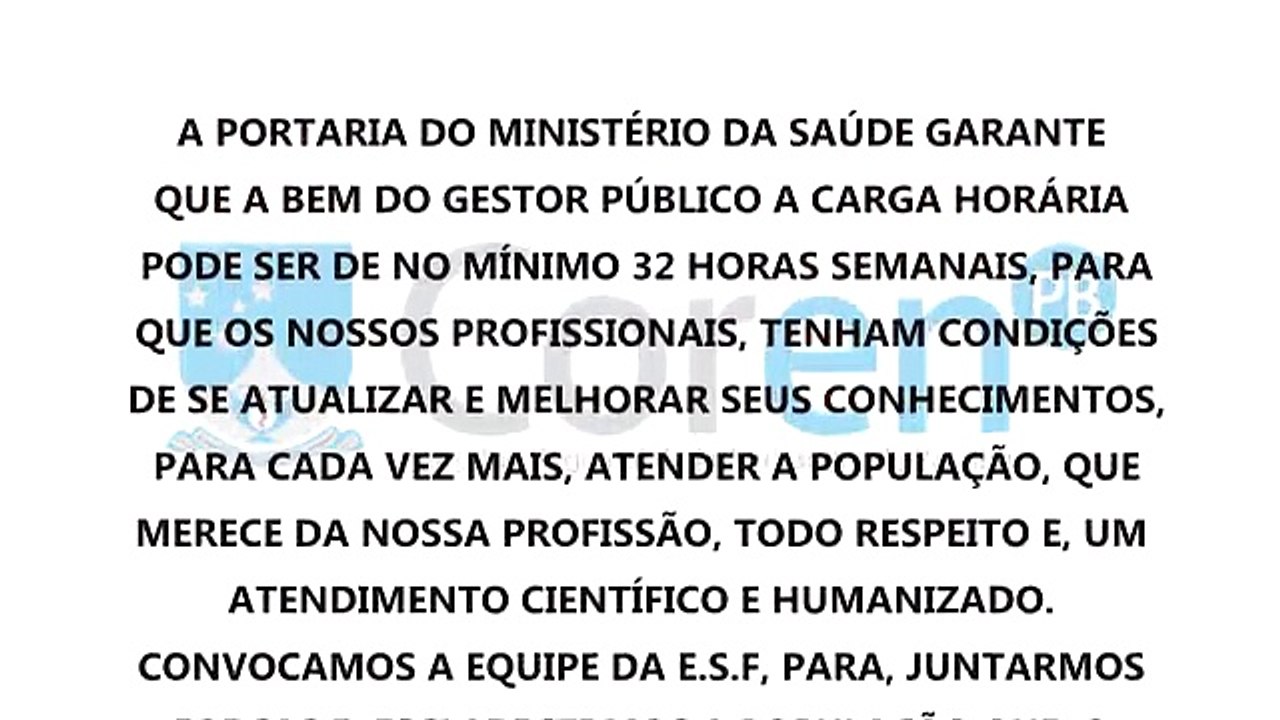 Nota de esclarecimento do Coren