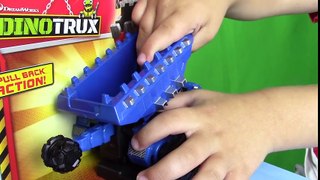 Dino Trucks Toys! DinoTrux Ton Ton UNBOXING + Play-doh PLAY
