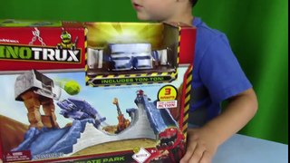 Dino Trucks Toys! UNBOXING DinoTrux Rock & Load Skate Park + Play