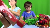 DINOTRUX Toys  Garby eating and POOPING rocks with Ty Rux! UNBOXING + Play