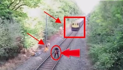 Train was near to cr ush this man , than what happened ?