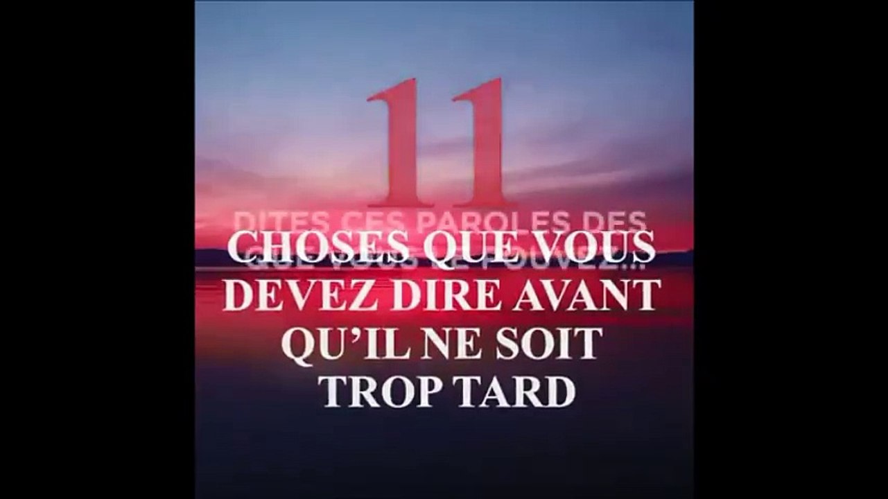 CE QUE VOUS DEVRIEZ DIRE AVANT ...