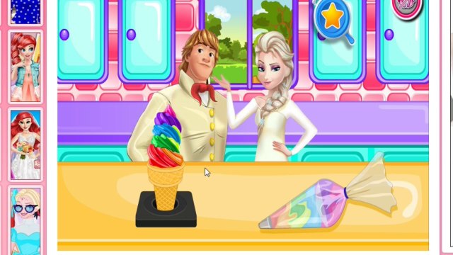 Rainbow Ice Cream Cooking with Elsa Frozen Cupcake Treats Ice Cream Cones Lollies