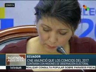 Comicios en Ecuador de 2017 tendrán acompañamiento internacional