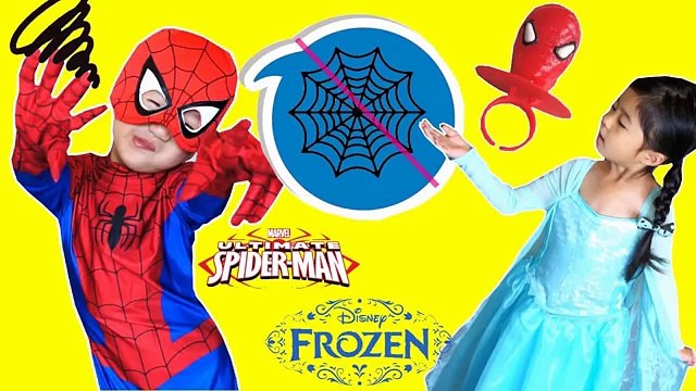 Little Hero Spiderman & Princess Frozen Elsa Spiderman Lollipop Kids Super Heroes