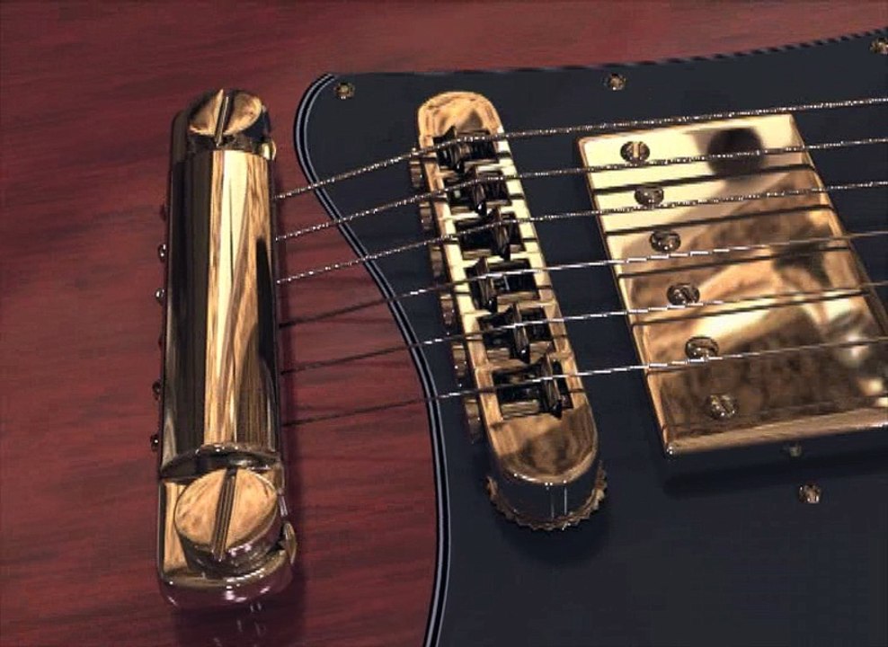 Modélisation 3D d'une guitare Gibson SG Standard. © www.graphisme3d.fr - Tous droits réservés.