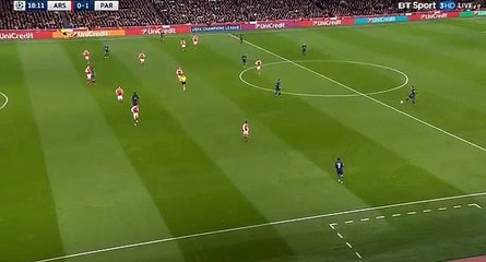 Edinson Cavani  Goal Arsenal 0 - 1 Paris SG 23.11.2016