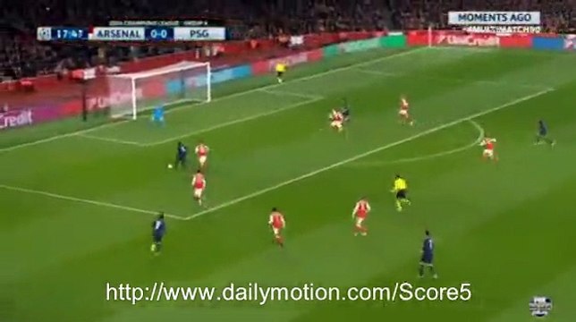 Edinson Cavani Goal Arsenal 0 - 1 PSG CL 23-11-2016