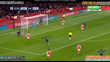 Edinson Cavani Goal 0-1 Arsenal vs Paris Saint Germain