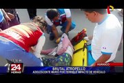 Huánuco: adolescente murió por terrible impacto de vehículo