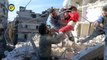 Child rescued from rubble of destroyed building in Aleppo