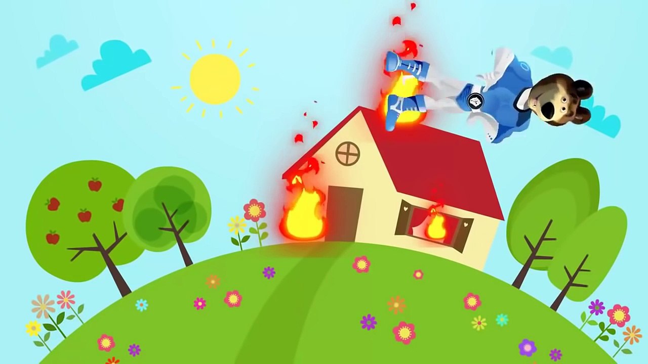 Masha And The Bear Crying When Attacked by TRex and Fire Family Song Masha And The Bear