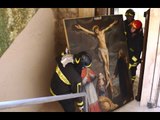 Preci (PG) - Terremoto, recupero opere dalla basilica di Sant'Eutizio (24.11.16)