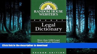 FAVORITE BOOK  Random House Webster s Pocket Legal Dictionary FULL ONLINE