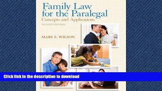 FAVORITE BOOK  Family Law for the Paralegal: Concepts and Applications Plus NEW MyLegalStudiesLab