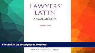 FAVORITE BOOK  Lawyers  Latin: A Vade-Mecum FULL ONLINE