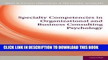 KINDLE Specialty Competencies in Organizational and Business Consulting Psychology (Specialty