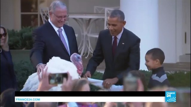 US - President Barack Obama pardons his last Thanksgiving turkey!