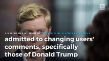 Reddit CEO tampered with comments left by Trump supporters