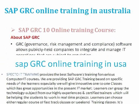 sap grc v 10.0 online training in hyderabad | sap training in hyderabad